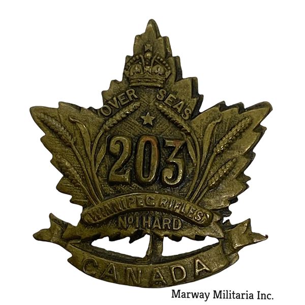 WW1 CEF 203rd Battalion Collar Badge