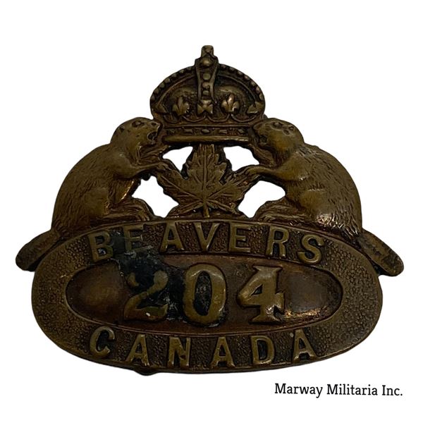 WW1 CEF 204th Battalion Collar Badge