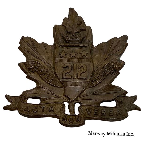 WW1 CEF 212th Battalion Cap Badge