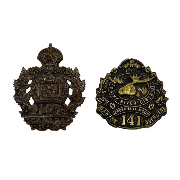 WW1 CEF 140th & 141st Battalion Collar Badge Lot