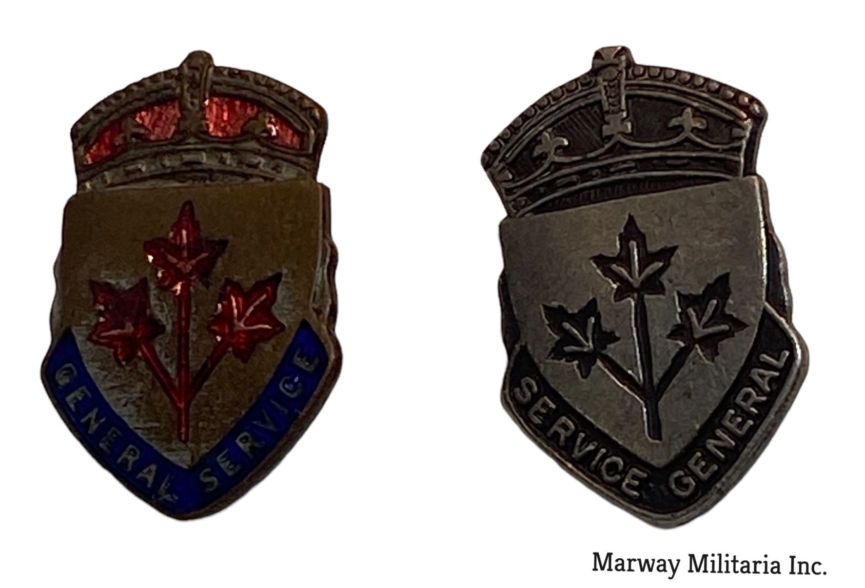 WW2 Canadian General Service Pins (English & French)