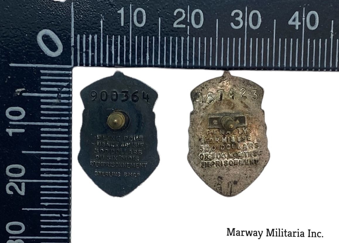 WW2 Canadian General Service Pins (English & French)