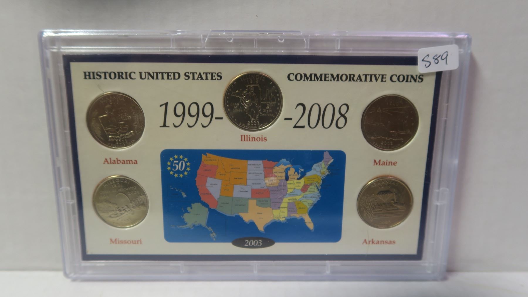 thumbnail interactive-video image 1 of 2003 U.S. Mint State Quarters Complete Set - 5 Uncirculated Coins With Capsules 1 of 6