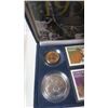 Image 3 : 1953 – 2003 Queen Elizabeth II Coronation Stamp & Coin Set. Includes 4 coins and 4 Mint Stamps. Hous