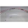 Image 2 : Large enamel bowl; white with red trim, some wear