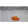 Orange Glass Swan bowl