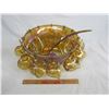 Indiana Glass Carnival Glass Punch Bowl and 12 Glasses no damage