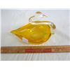 Image 2 : Art Glass Orange and Clear Swan no damage