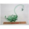 Image 2 : Large Art Glass Green Swan no damage