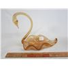 Large Pink Art Glass Swan no damage