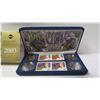 Image 2 : 1953 – 2003 Queen Elizabeth Coronation Stamp & Coin Set. Includes 4 Canadian coins plus 4 Canadian S