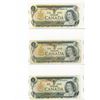Image 1 : Set of 3, 1973 1 Dollar Canadian Bills, Prefixes - AMY/BFF/ECN