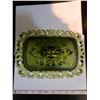 Image 2 : Vintage Green Indiana Glass Pedestal Covered Candy Dish