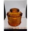 Image 1 : Vintage Amber Indiana Glass Cookie Jar