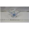 Image 2 : Art Glass Candy Dish on Pedestal - Blue/Clear