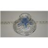 Image 3 : Art Glass Candy Dish on Pedestal - Blue/Clear
