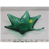 Image 1 : Green Art Glass Candy Dish - Leaf