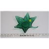 Image 2 : Green Art Glass Candy Dish - Leaf