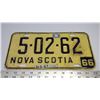 Image 1 : 1966-67 tag Nova Scotia License Plate