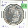Image 1 : U.S. 1885 Morgan Dollar .925 silver gem