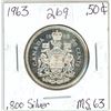 Image 1 : Canada 1963 half dollar .800 silver MS-63