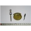 Image 1 : Letter Opener with 1981 Coin Set in it + Ranger Pocket Knife + Brass Change Plate