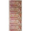 Image 1 : 5 1974 Assorted 2 dollar Canadian Bills