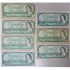 Image 1 : 7 1954 1 dollar Canadian Bills