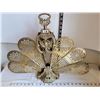 Image 1 : Vintage Brass Peacock fan fireplace screen.