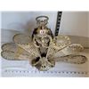 Image 3 : Vintage Brass Peacock fan fireplace screen.