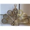 Image 4 : Vintage Brass Peacock fan fireplace screen.