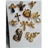Image 6 : Stained glass Angel music box & assorted angel pins. Box plays “Hark the herald angels sing”