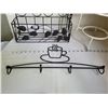 Image 5 : Vintage wrought iron pie server, Metal wall shelf & coffee cup hanger.
