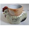 Image 7 : Lot of chickens. Metal rooster trivet. Vintage S&P, egg cup & heavy metal sign.