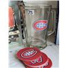 Image 8 : Hockey Lot. Esso all star book 1960's -'80's, pucks, Canadians drink pitcher & coasters, Oilers book