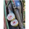 Image 2 : Complete Oxygen & acetylene tanks, gages, torch & hoses on a rolling cart.