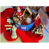 Image 4 : Christmas lot. Various santa hats & stockings, ornaments, gift tags, lapel pins, snow maker, solar e