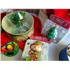 Image 5 : Christmas lot. Various santa hats & stockings, ornaments, gift tags, lapel pins, snow maker, solar e