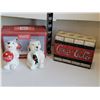 Image 1 : Coca-Cola collector bear salt & pepper. Stained glass toothbrush holder.