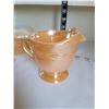 Image 3 : Vintage fire king peach lustre shell dish, laurel leaf creamer & loaf dish.