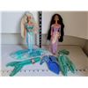 Image 1 : Early 1990's Mermaid & Jasmine Barbie dolls & clothes.
