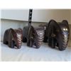 Image 2 : Set of 3 wood carved elephants.