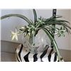 Image 4 : Wooden Zebra plant stand with artificial plant bowl.