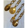 Image 4 : Brass wall decor fork and spoons & an ornate brass candy dish.