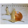 Image 1 : Brass and copper geese wall decor.