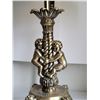 Image 4 : Vintage brass cherub tri-lite lamp. 28” tall.