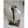 Image 3 : Desk top etched glass Globe in metal stand.