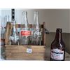 Image 3 : Vintage Coca-cola, pop shoppe, Hires & Stubby bottles in a wood carrier.