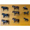 Image 1 : Old Metal Horse Figurines x 9,  Small one is Plastic
