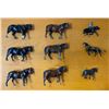 Image 2 : Old Metal Horse Figurines x 9,  Small one is Plastic